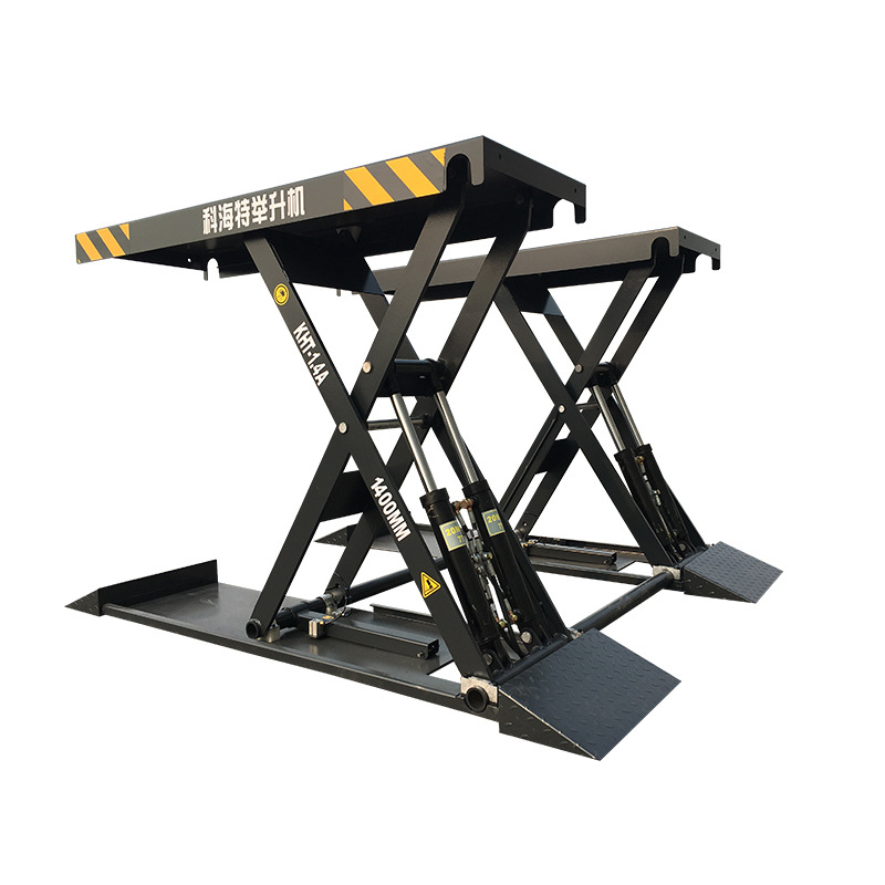 Litong elevador de coches 1,4 M levantamiento de pesas de cuatro cilindros tijeras de cuatro cerraduras instalación gratuita elevador de tijeras pequeñas sin surco