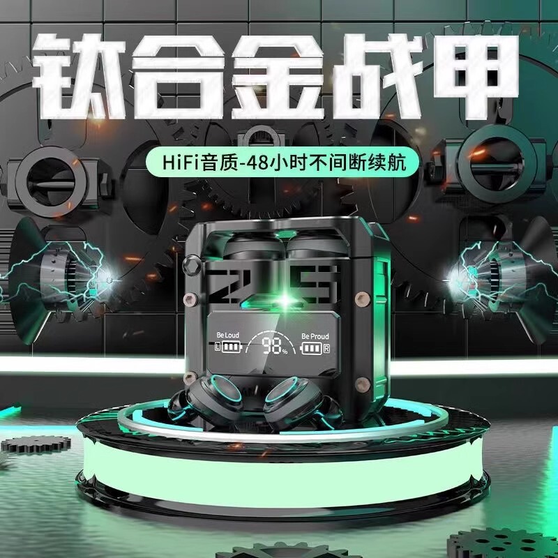 新しい M25 Bluetooth ヘッドセットワイヤレスタッチコントロールメタルメカスタイル低電力 e スポーツゲームデジタルディスプレイ耳|undefined