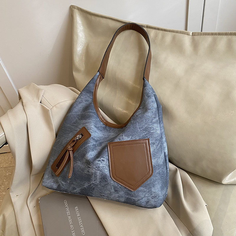 2025 nueva tendencia de gran capacidad bolsas de hombro de moda para viajar al trabajo bolsas de mochilas de color contrastante empalme de moda bolsas de mujer