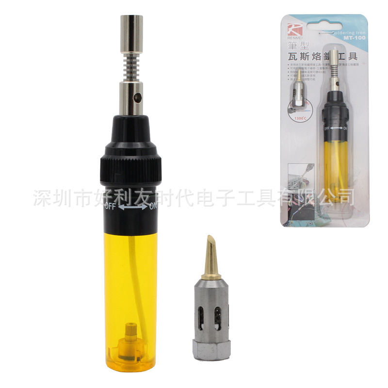 Agente Original R marca pluma portátil gas 3-en-1 gas soldador MT-100 multifuncional gas soldador