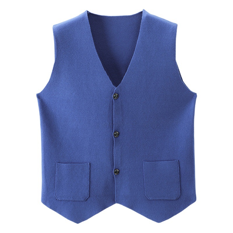 Otoño e invierno en stock Chaleco de piel de color sólido sin cuello engrosado cálido terciopelo dorado cardigan de un solo pecho chaleco sin mangas top