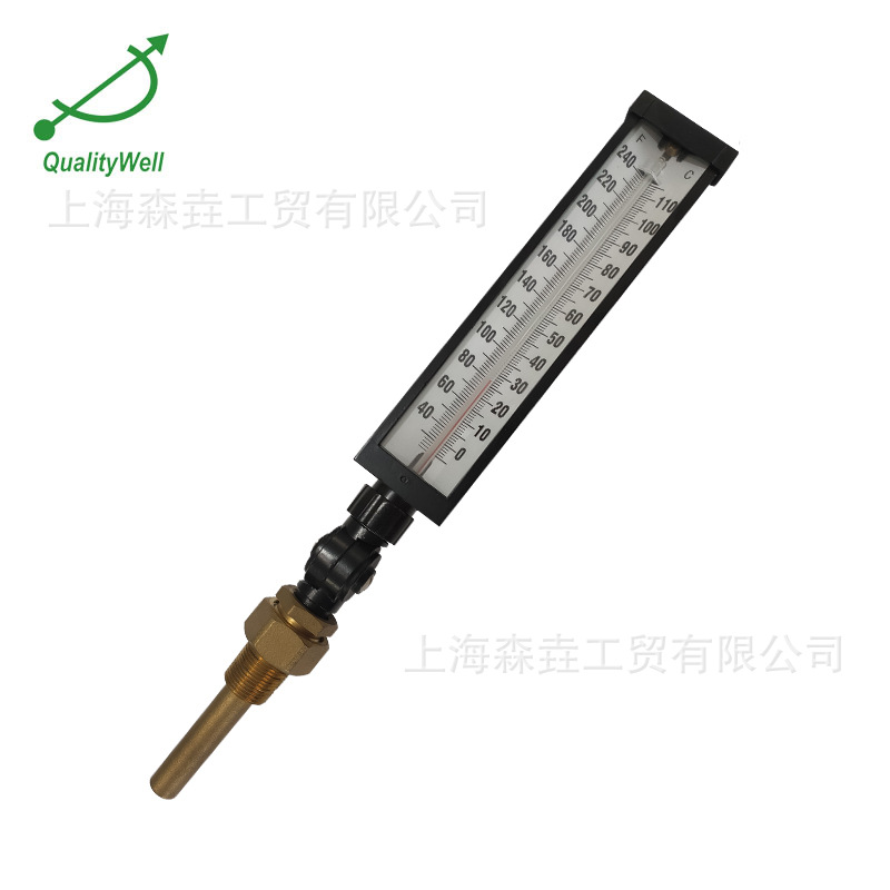9寸可调角型工业管道玻璃棒温度计  AGT-A