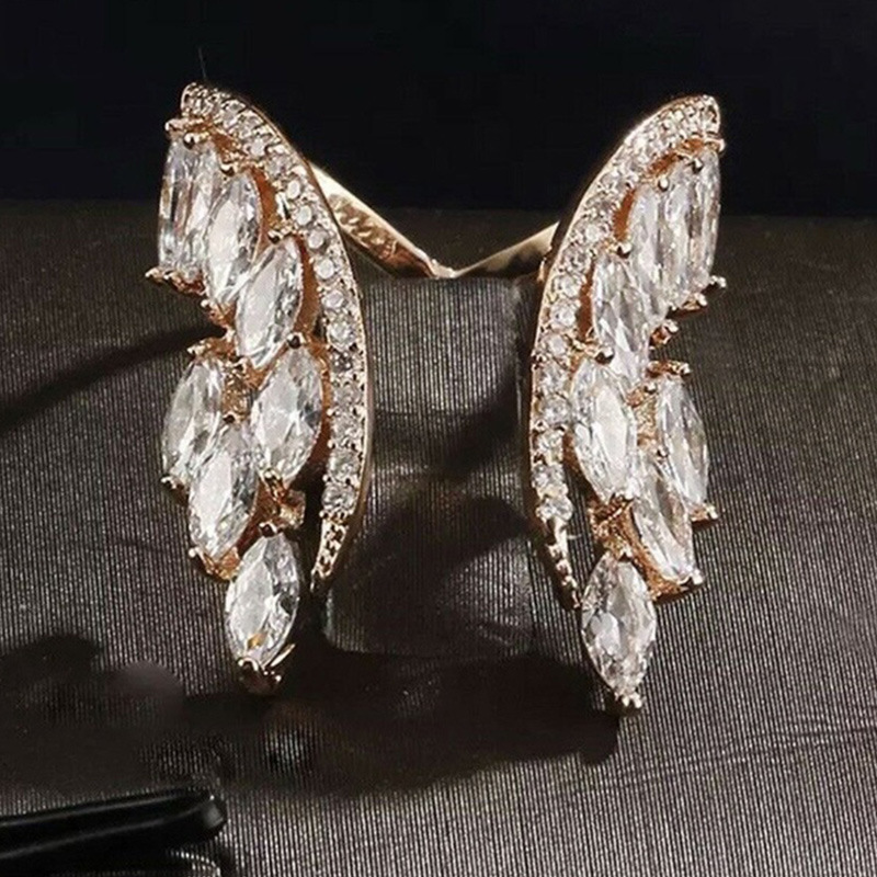 Sieraden set ring en oorbellen engelenvleugels verstelbaar dames_voghion.com