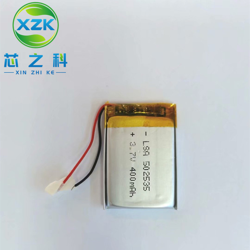 工厂供应502535聚合物锂电池3.7V400MAH蓝牙音箱行程记录仪小夜灯