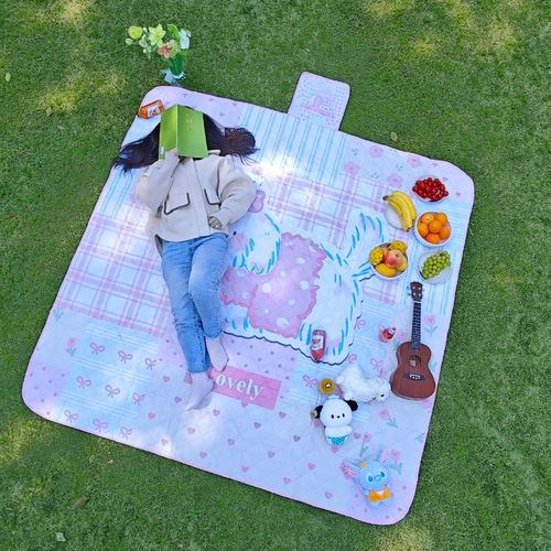 Ultrasonic picnic mat with thick tent outdoor mat waterproof and moisture-proof mat portable foldable lawn camping mat