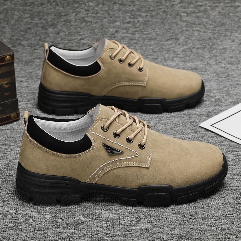 Men's Shoes Autumn and Winter New Style Boots Men's Korean Style Trendy Versatile Men's Casual Shoes Leather Shoes Labor Protection Work Shoes