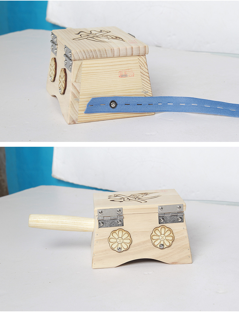 Wooden Moxibustion Box Single Hole Portable Ai Jiu 艾灸 Warm Therapy Device for Body and Abdomen 24x16x12 cm details