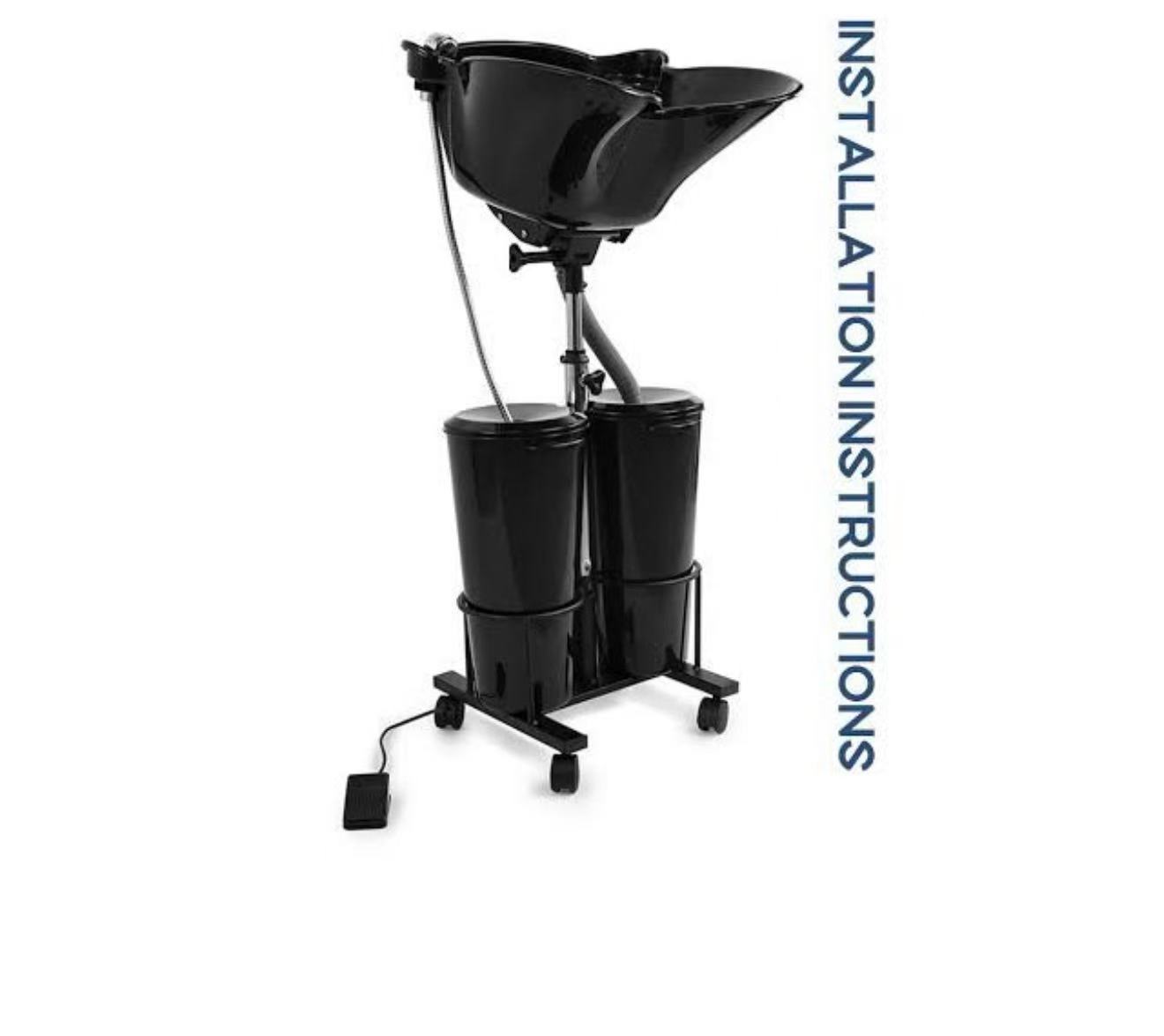 Bandeja móvil para champú, soporte ajustable para champú de pie o sentado, lavabo ligero de plástico para pacientes mayores, cuidado del cabello.