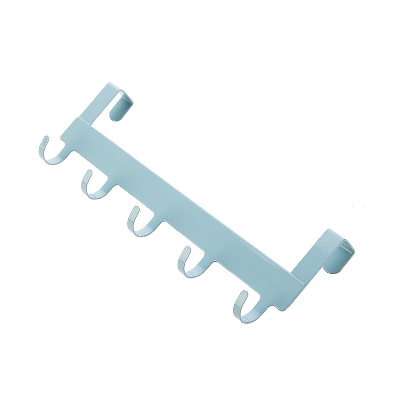 Gancho de ropa fila Gancho sin clavos sin costuras multifuncional baño gancho de hierro puerta del armario de cocina tipo trasero Gancho de 5 piezas