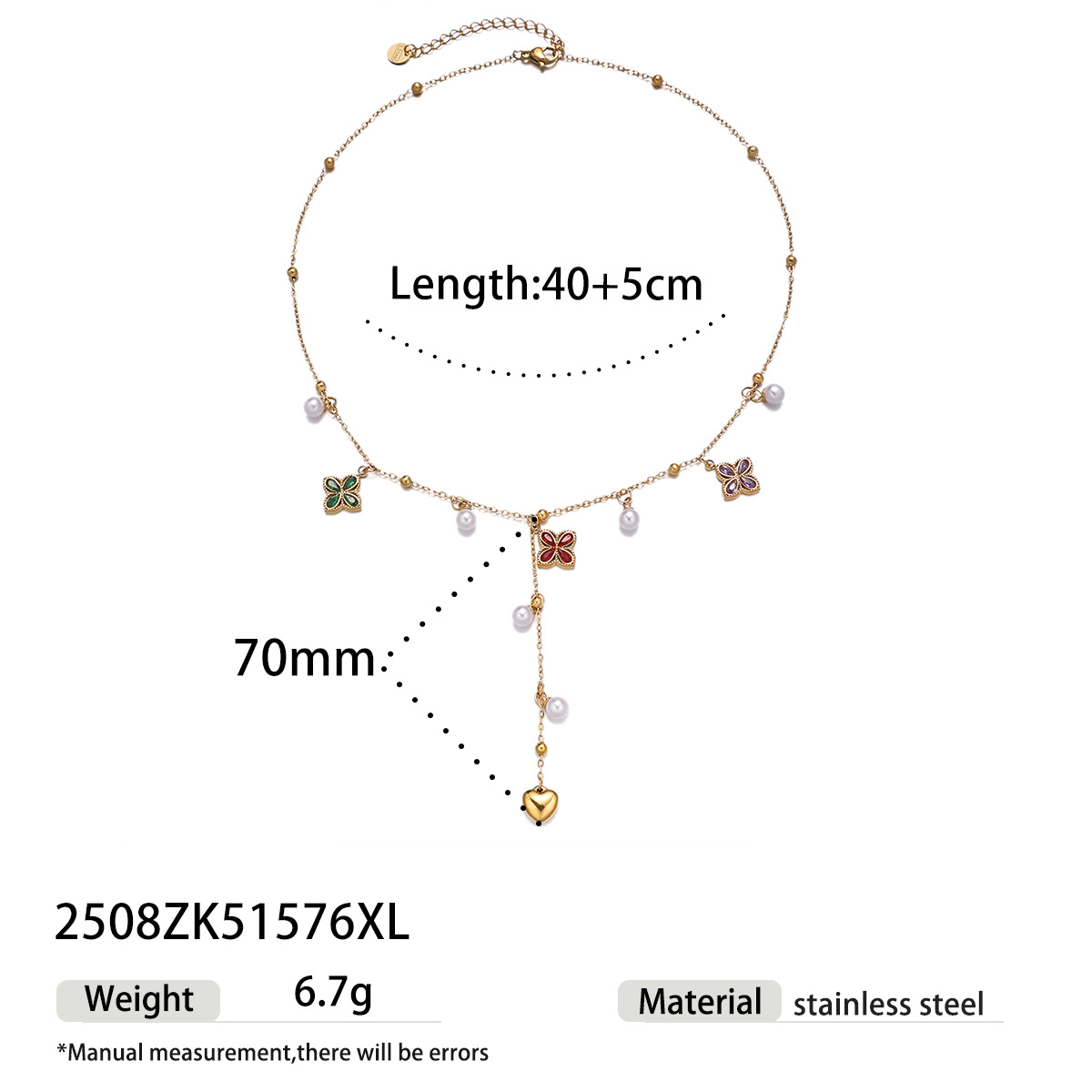 Collar de acero inoxidable TINA Europa y América lujo ligero nicho moda color tetrahedral collar de piedra preciosa acero titanio no desvanecerse mujer