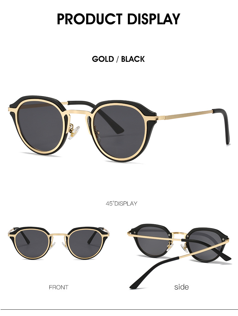 Fashion Style Black Color Fashion Gradient Color Solid Color PC UV400 Protection Oval Frame Full Frame Women's Sunglasses