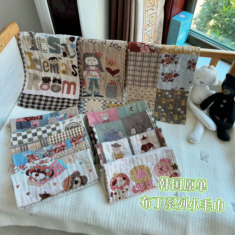 Manufacturer of Hand Towels Wholesale Gauze Hand Towels Cartoon Small Towels Comfortable and Soft Four-Layer Cotton Gauze Hand Towels