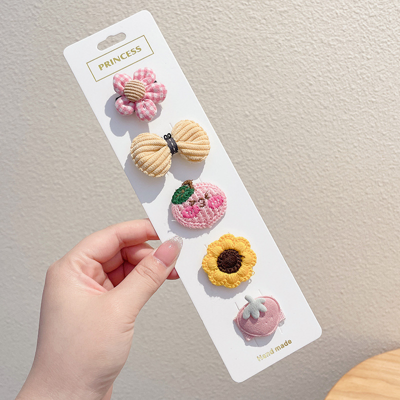 Niños lindos clips de pelo de sudor, clips de pelo de tela para bebés, clips de pelo de bordes laterales, clips de pelo fetal para bebés que no lastimen clips de pelo