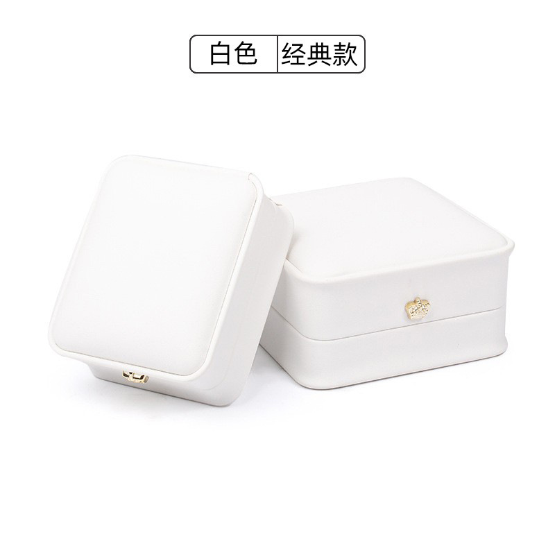 PU レザークラウンウエストリングボックスジュエリー包装ボックスパールボックススポット卸売ジュエリーブレスレットボックスネックレスギフトボックス|undefined
