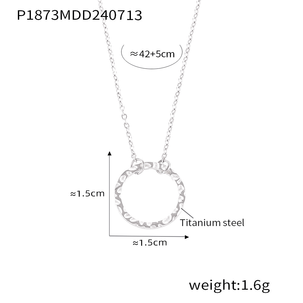 Versión coreana de elementos geométricos simples, colgante de anillo, collar de borla en forma de Y, se puede apilar para usar, viento frío, acero de titanio, cuello chapado en oro