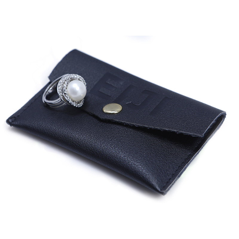 耳钉耳环饰品袋 皮革翻盖布袋包装 印logo暗扣袋 收纳口红礼品袋