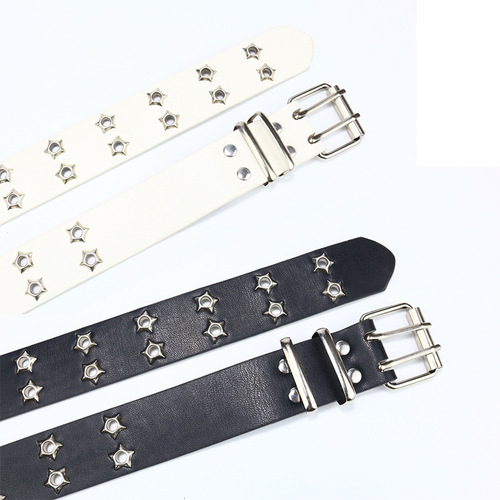 Cross-border hollow star punk women's belt y2k niche design belt women's decorative versatile jeans belt