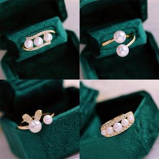 Zhuji Pearl Welfare Special Explosions Freshwater Pearl Ring Show Hand White Niche Design Ins Wind Adjustable Ring