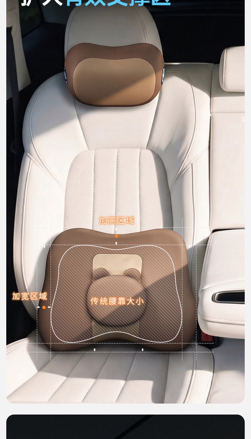 Car Lumbar Pillow for Driver's Seat, Lumbar Support, Car Headrest, Lumbar Support Pillow, Neck Pillow