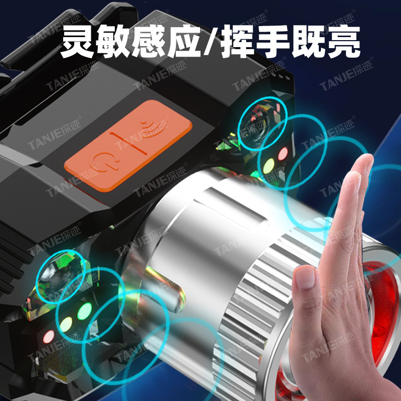LEDヘッドライト超明るい充電可能なヘッドセット式の強い光誘導特亮懐中電灯小型携帯式夜釣り灯|undefined