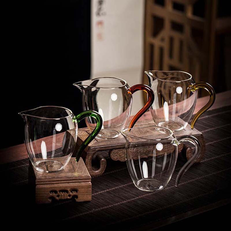 Taiwan gongdao cup crystal color yiran handmade heat-resistant male cup glass tea and sea ware high-end transparent tea dispenser