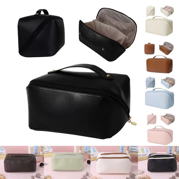 High-Appearance Pu Makeup Bag with Large Capacity, Three-Dimensional Multifunctional Pillow Makeup Bag, Travel Portable Storage 2026 Print