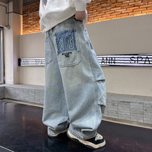 男童牛仔裤2025新款春秋款儿童装直筒裤子中大童男孩长裤秋装批发