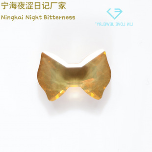 Wholesale high quality light color mocha bow tie k9 glass crystal diamond DIY nail art clothing accessories materials