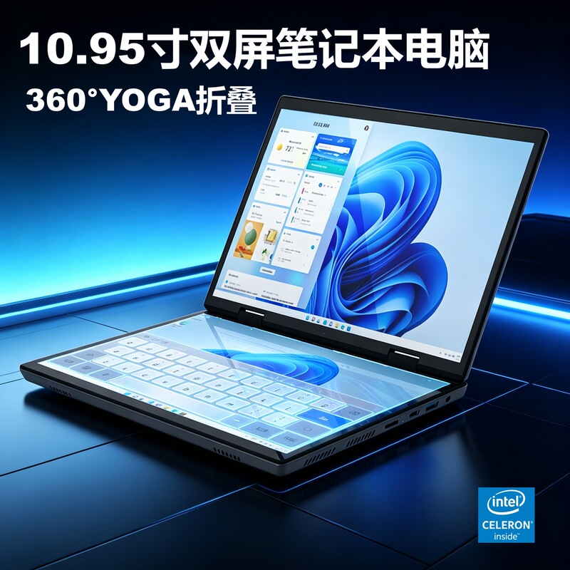 2026 New Model 10.95inch Dual-Screen Laptop Foldable 360 ° Yoga Stock Trading Office Design Book