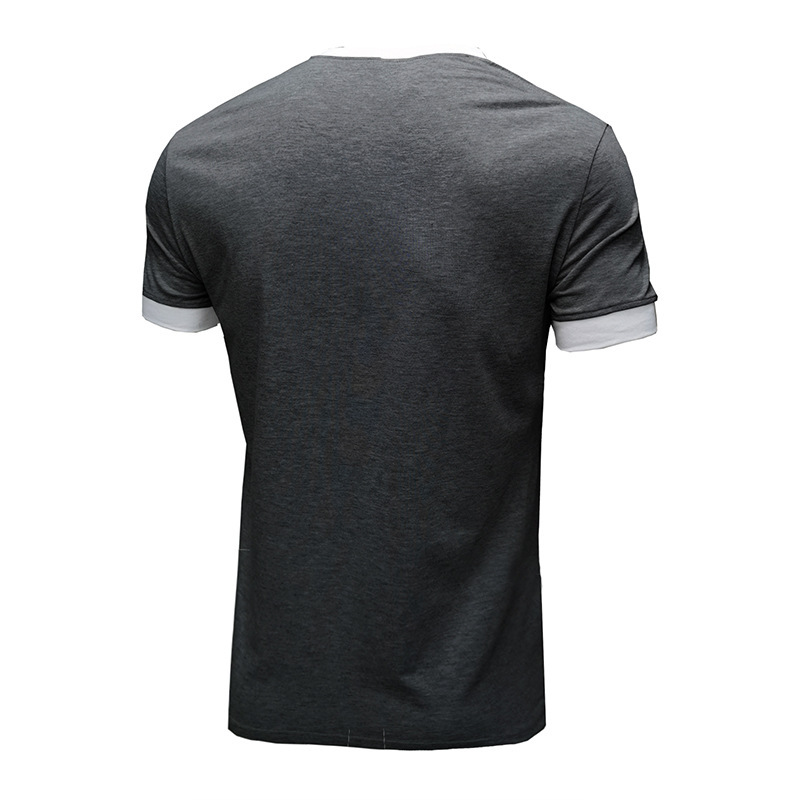 Sommer Neue Europäische und Amerikanische männer Casual Vielseitig Kurzarm T-shirt Rundhals Einreiher Top_voghion.com