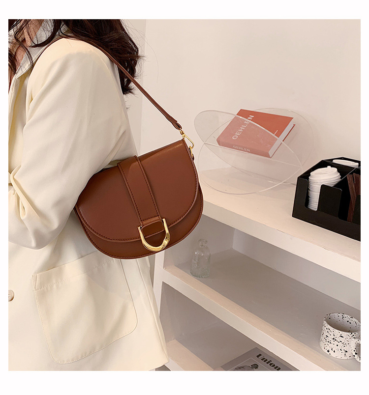 Sac de niche pour femme, nouvelle texture tendance d'automne et d'hiver, sac de selle à main, sac à bandoulière simple, sac à aisselle_voghion.com