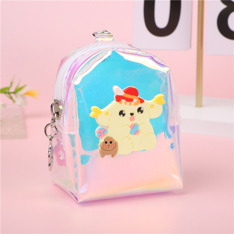 Nuevo bolso de cambio de gelatina transparente portátil mini bolso de llaves de dibujos animados Kuro lindo bolso de almacenamiento de auriculares