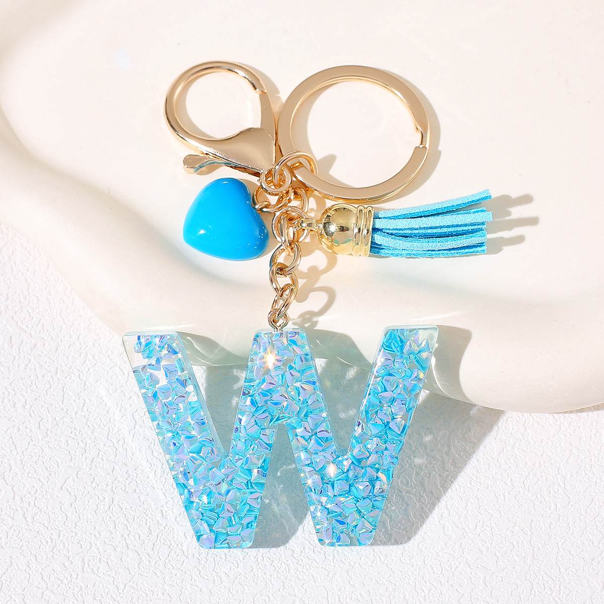 Nuevos productos azules de amor con frascos de letras lindos enclavadores decoraciones europeas y americanas populares llaveros damas