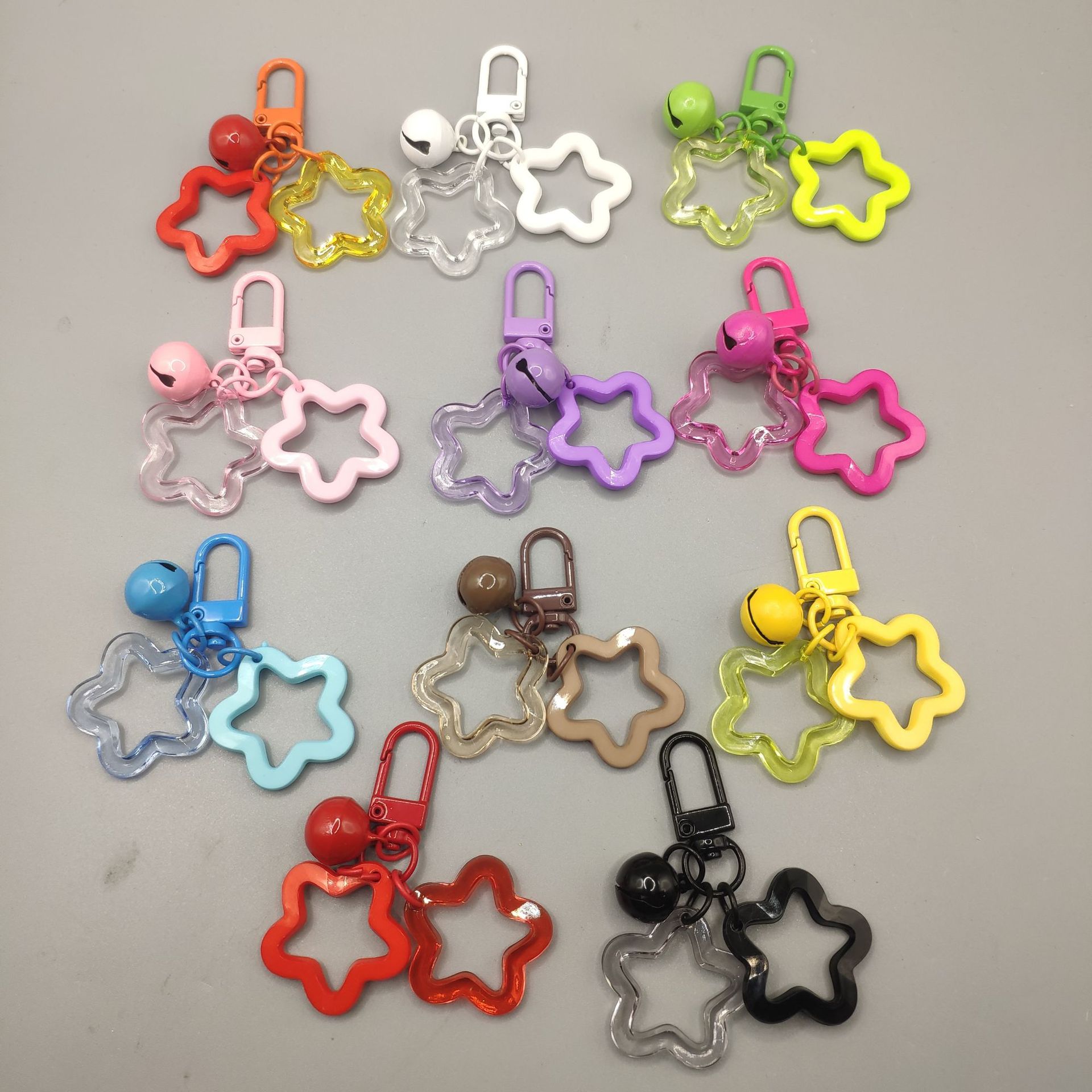 13g Weight Keychain Classification 1 Piece Quantity 1 Piece Simple Style IG Style Star Bell Plastic Resin Stoving Varnish Keychain