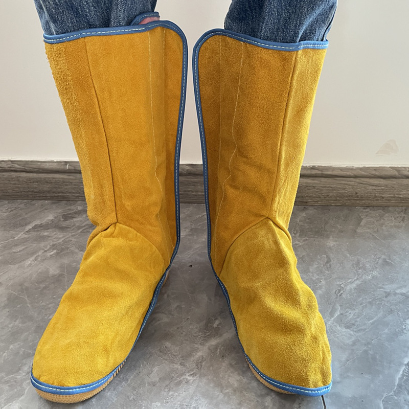 电焊焊工护腿牛皮隔热防烫劳保护脚脚套防火花飞溅脚盖耐高温