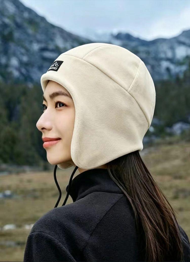 New winter ear and face protection headwear, helmet liner, warm and cold-resistant, suitable for cycling, morning exercise, and shopping, fashionable Korean style