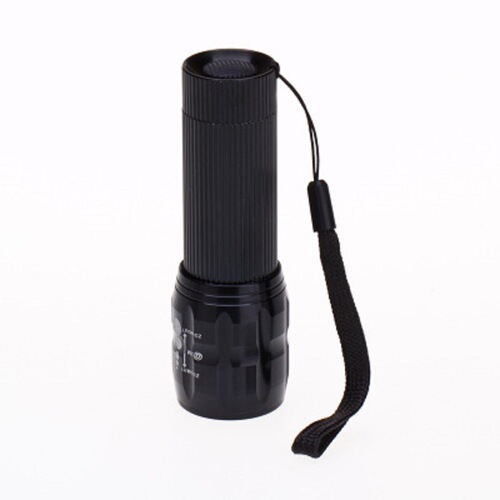 Cross-border portable retractable focus aluminum alloy flashlight bicycle accessories LED strong light outdoor long-beam lighting