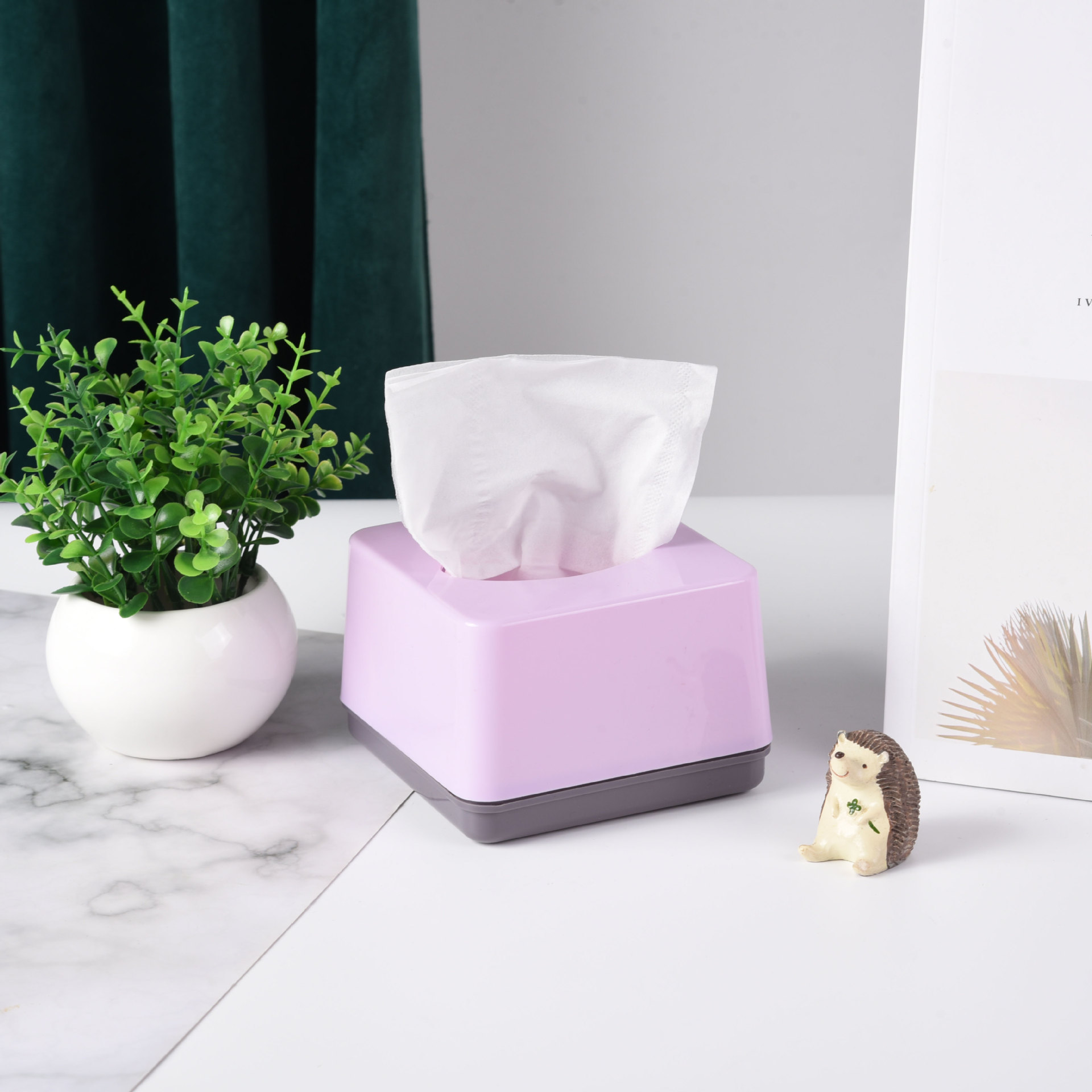 Color nórdico engrosado tamaño pequeño tejido caja personalizado restaurante servilleta caja hogar sala de estar caja de tejido creativo personalizado