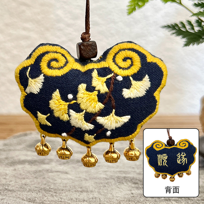 Bordado DIY artesanal creativo bolsas de jazmín colgante bolsas de estilo antiguo bordado Lu para regalo de novia bolsas de mariposa