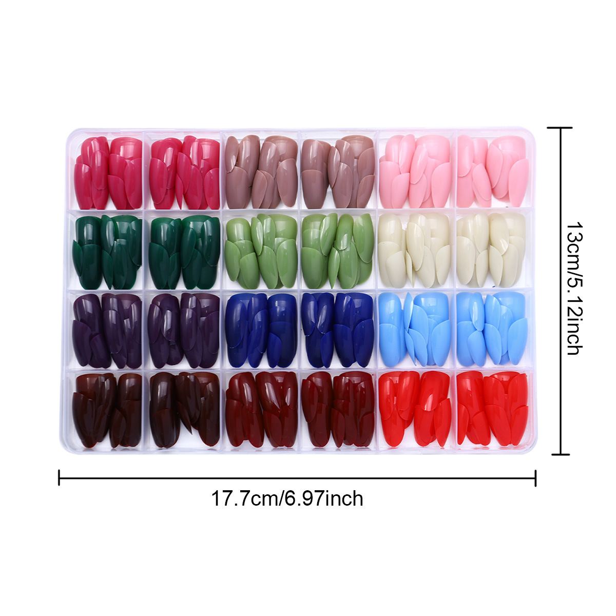 Uñas de uñas transfronterizas de 24 cuadros, uñas de vestir simples con lentejuelas, uñas de uñas falsas de Amazon, uñas de color sólido