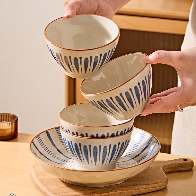 Ceramic Japanese-Style Rice Bowl 2026 New Model Simple Rice Bowl Bowl and Plate Set Dinnerware Set Plate Rice Plate Bowl Chopsticks Gift Ceramic Japanese-Style Rice Bowl 2026 New Model Simple Rice Bowl Bowl and Plate Set Dinnerware Set Plate Rice Plate Bowl Chopsticks Gift