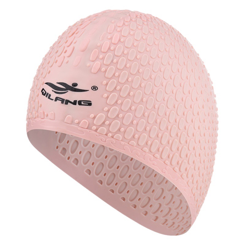 Sombrero de baño de silicona para adultos y hombres, gotas de agua, grano protector de orejas, logotipo personalizado sombrero de baño al por mayor