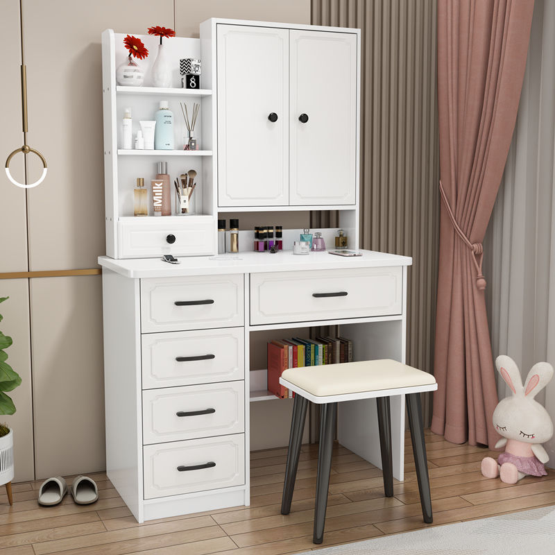 Nórdico blanco red red comedor dormitorio pequeño armario tabla plegable espejo escondido inteligente simple lámpara LED
