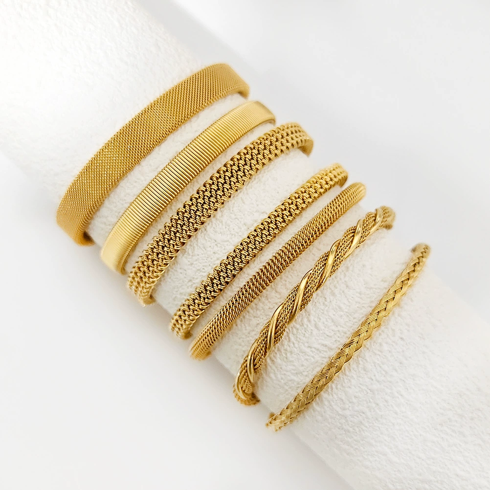 Европейская и американская мода титановая сталь браслет для девочек высокого уровня индивидуальность изысканный плетеный браслет