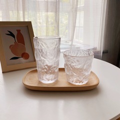 Iceberg Patterned Glass Cup High-Quality Water Cup Women's Juice Drink Cup Ins Style Vertical Stripe Coffee Cup Beer Cup 