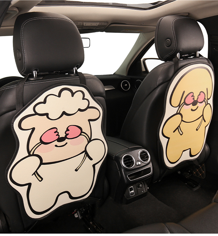 Tulip Biye Small Animal Design Car Seat Back Anti-Kick Pad, Car Seat Anti-Dirt Pad, Universal for All Seasons, Rear Seat