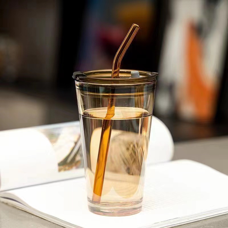 New creative high-looking ins-style bamboo glass summer straw large-capacity household female internet celebrity straw cup