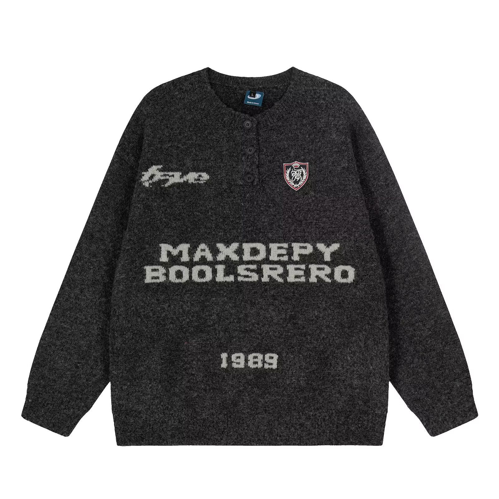 Explosiones transfronterizas de tamaño europeo de gran tamaño henry cuello jersey suéter letras de moda masculinas otoño invierno fábrica de viento lento al por mayor