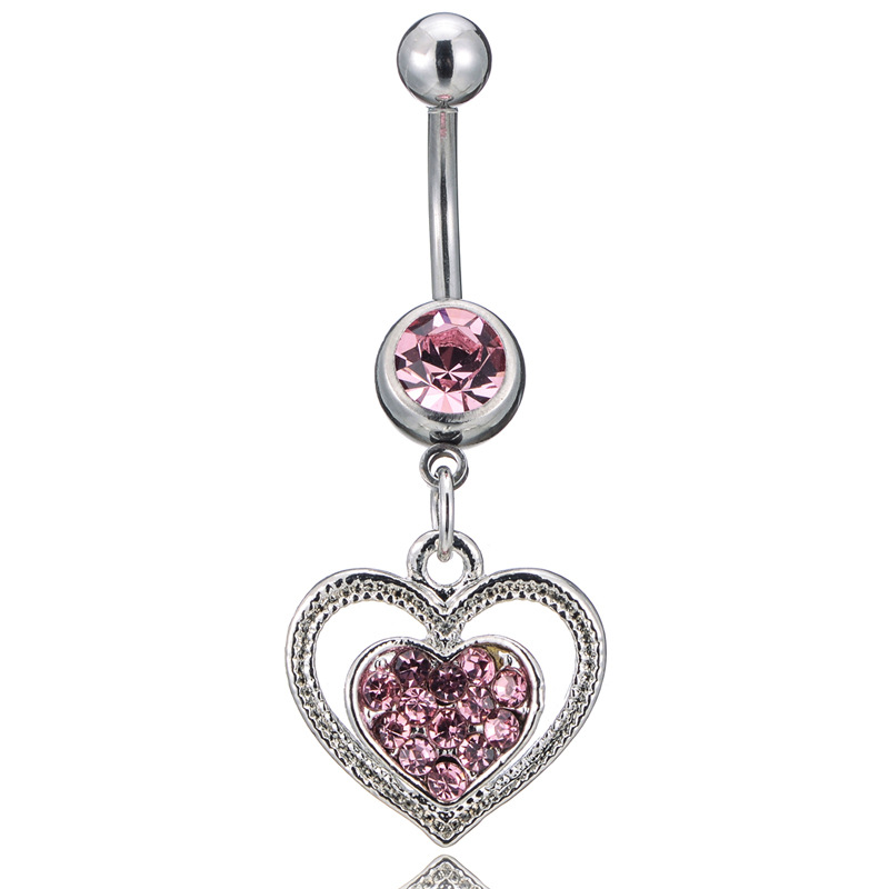 Herz-bauchnabelpiercing Aus Legierung Mit Glitzernden Steinen_voghion.com