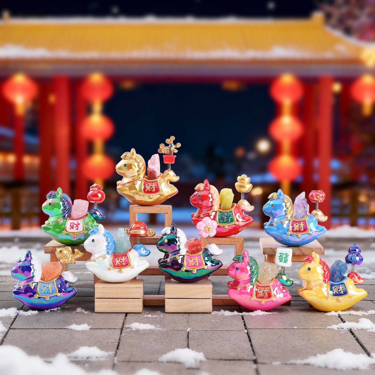 马年新款招財好寓意马到成功能量水晶盲盒创意家居玄关摆件小礼物